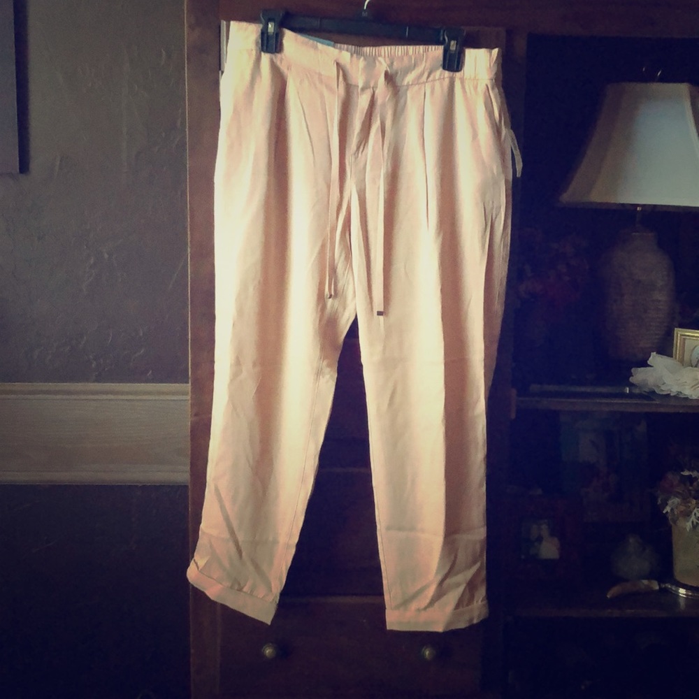Rose colored ankle pants